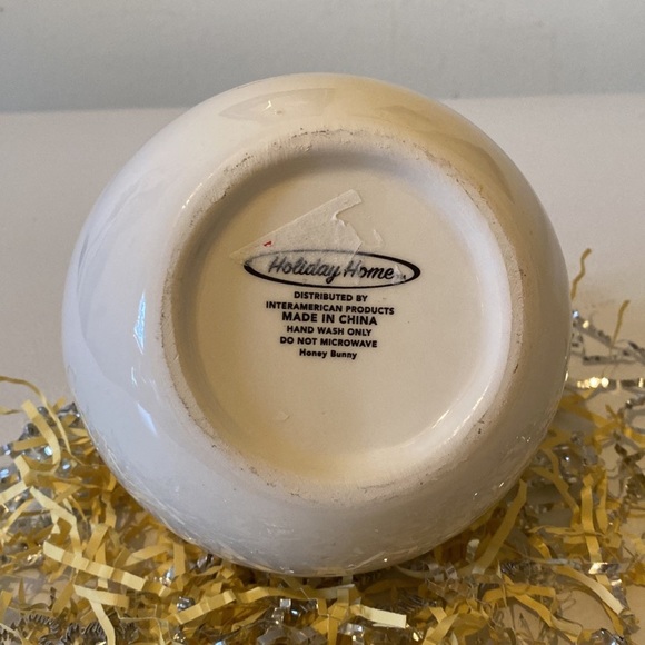 Ceramic Easter candy dish basket, Honey Bunny Cute as a button! New no tag. - Picture 3 of 5